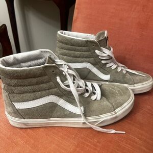 Vans Gray and White High-Top Sneakers